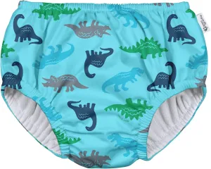 Pull-up Reusable Absorbent Swim Diaper, Aqua Simple Dino, 24 Months