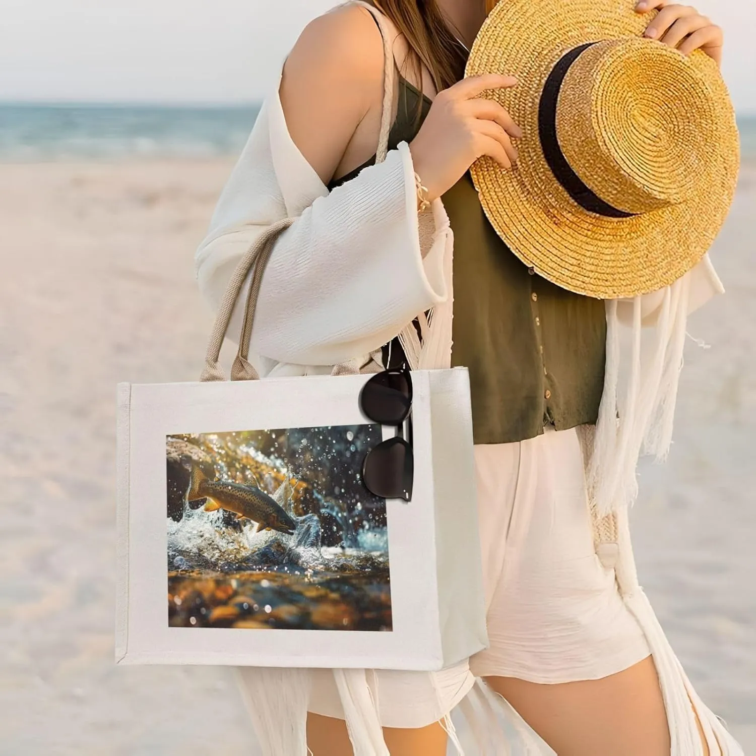 Pure Black Canvas Tote Bag for Women â€“ Durable, Reusable, and Stylish Tote Bags for Work, Beach, and Everyday Use