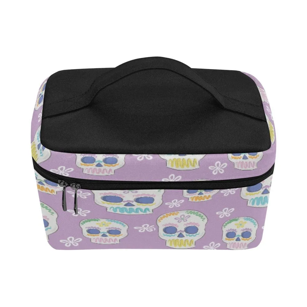 Purple Skulls Travel Cosmetic Bag