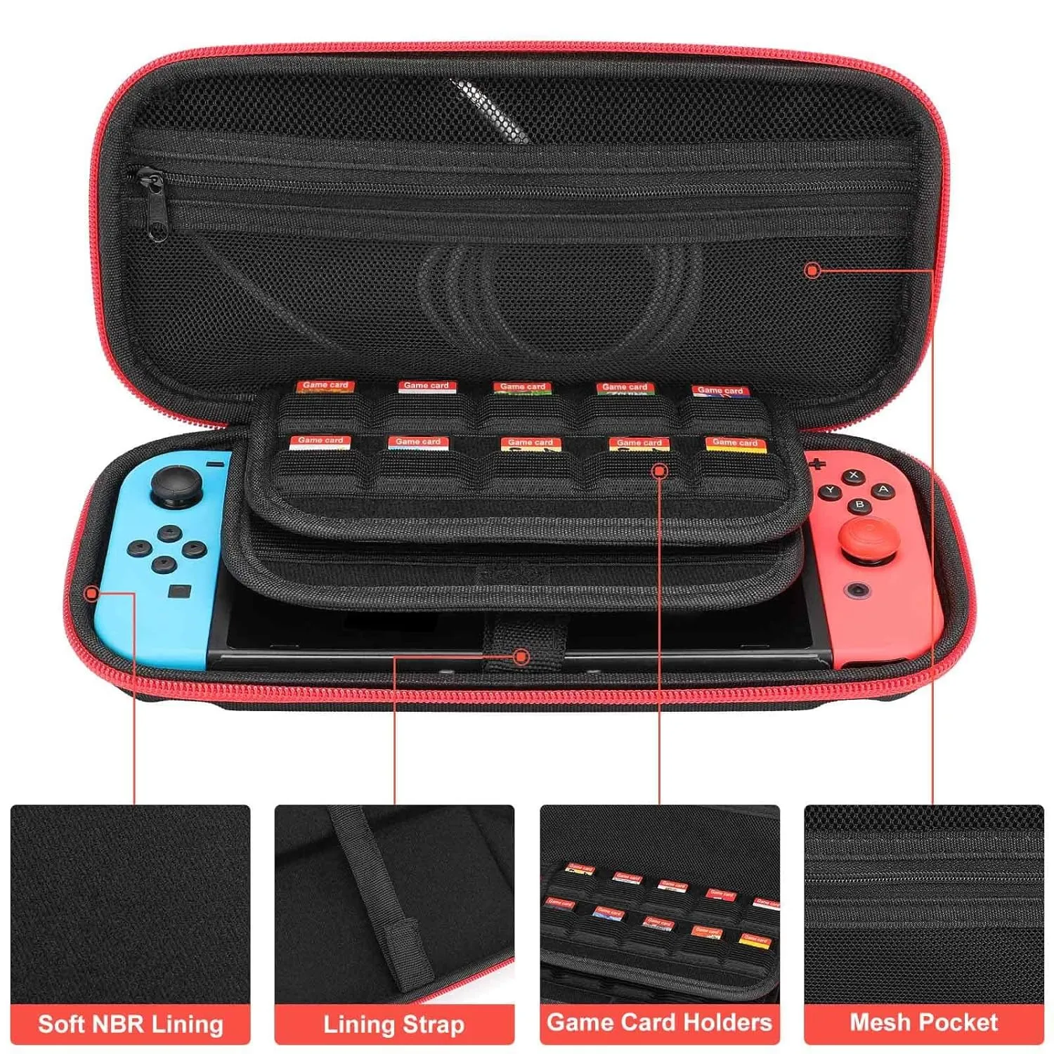 PUYWTIY Cute Cartoon Koala Floral Carrying Protective Case Compatible with Nintendo Switch, 20 Games Cartridges Hard Shell Travel Bag Shockproof Portable Game Organizer
