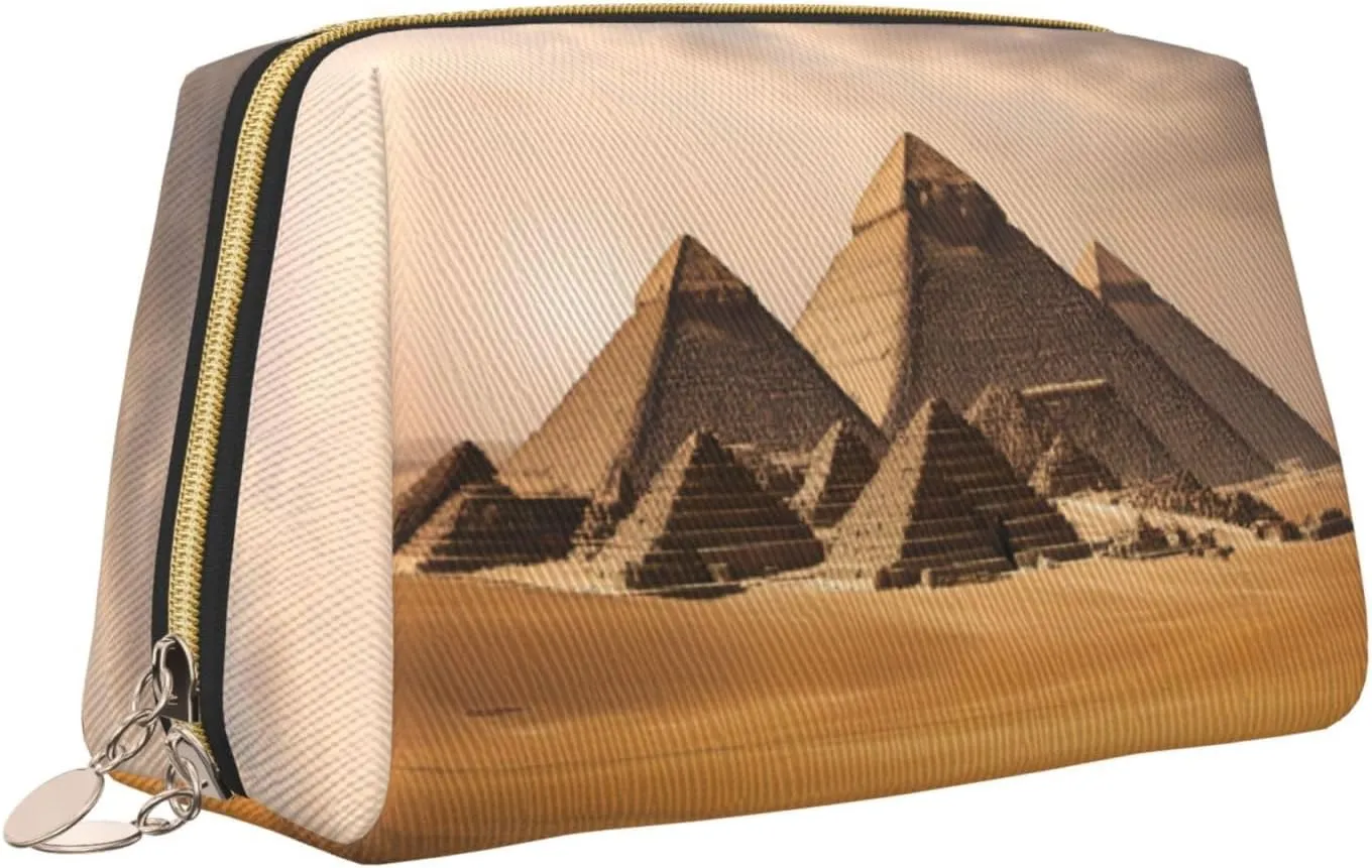 Pyramids Of Egypt Toiletry Travel Bag, Portable Cosmetic Organizer For Women, On-The-Go