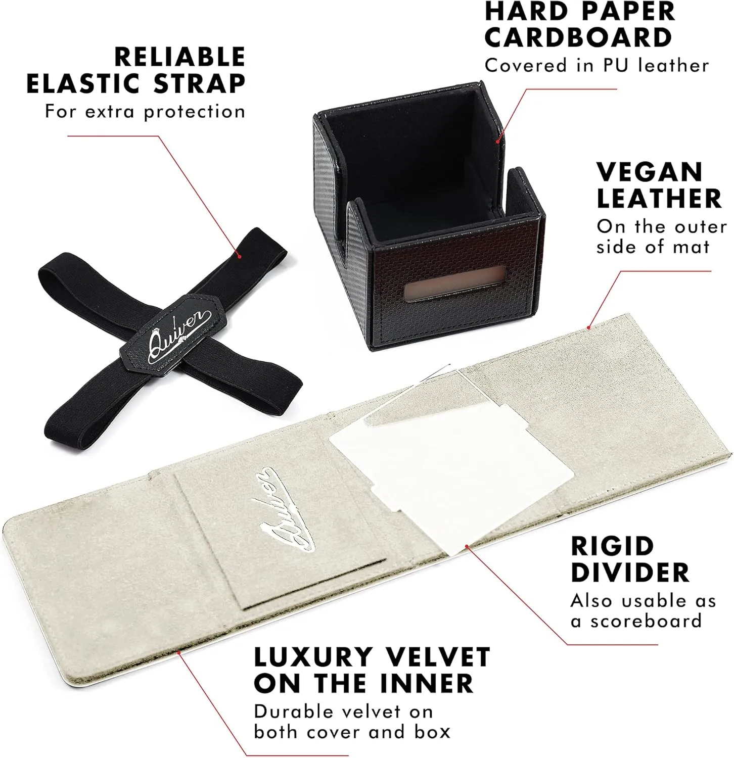 Quiver Time White Citadel Deck Block for Magic: the Gathering Cards - 100  TCG Card Deckbox, Commander MTG Deck Box for Cards, Dice & Tokens, Custom Divider, Magnetic Closure