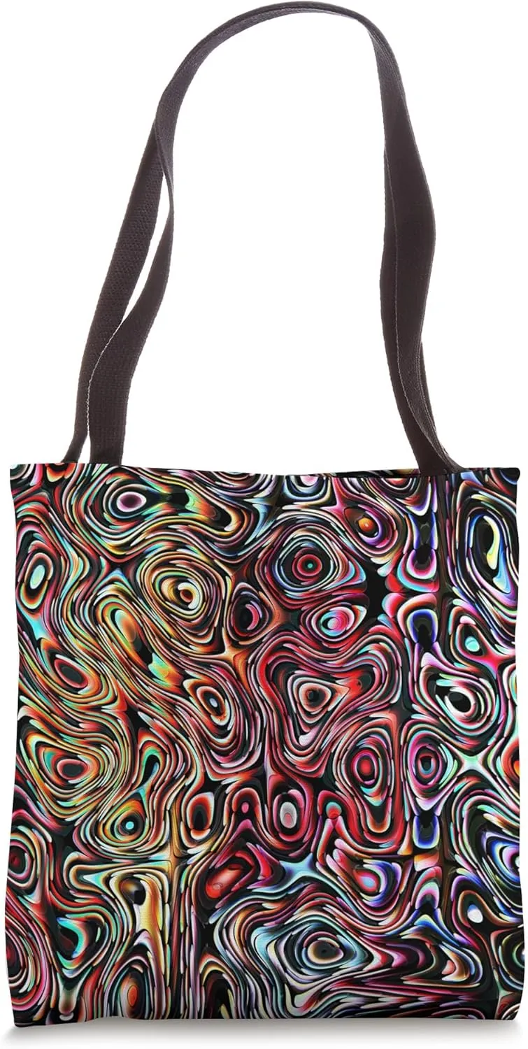 "Virtual Dream" - Dazzling Abstract Fluid Art Pattern Design Tote Bag