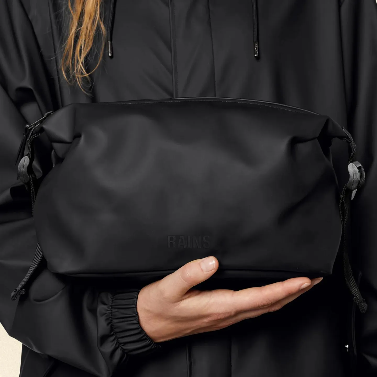 Rains- Hilo Wash Bag- Black