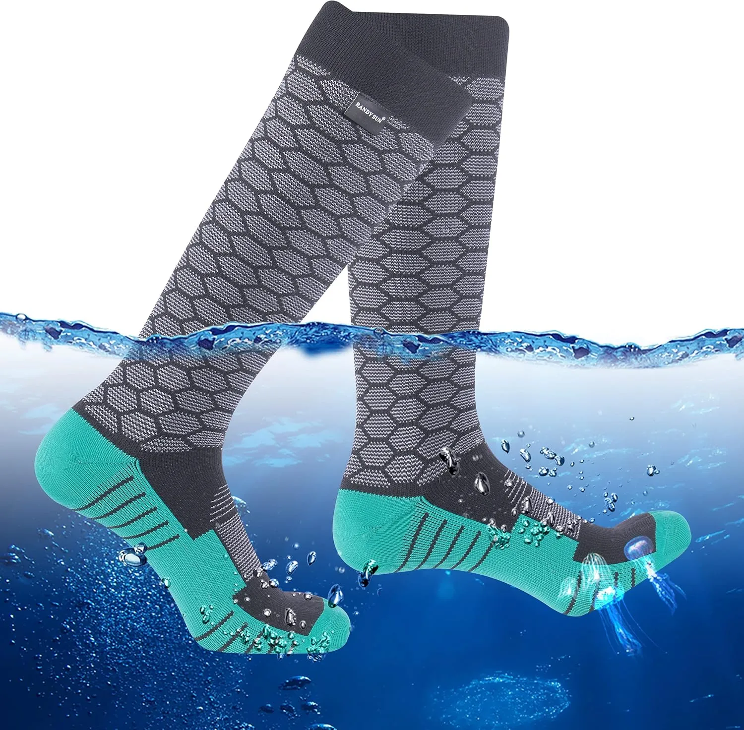 RANDY SUN Waterproof Breathable Knee High Kayaking Hunting Fishing Socks