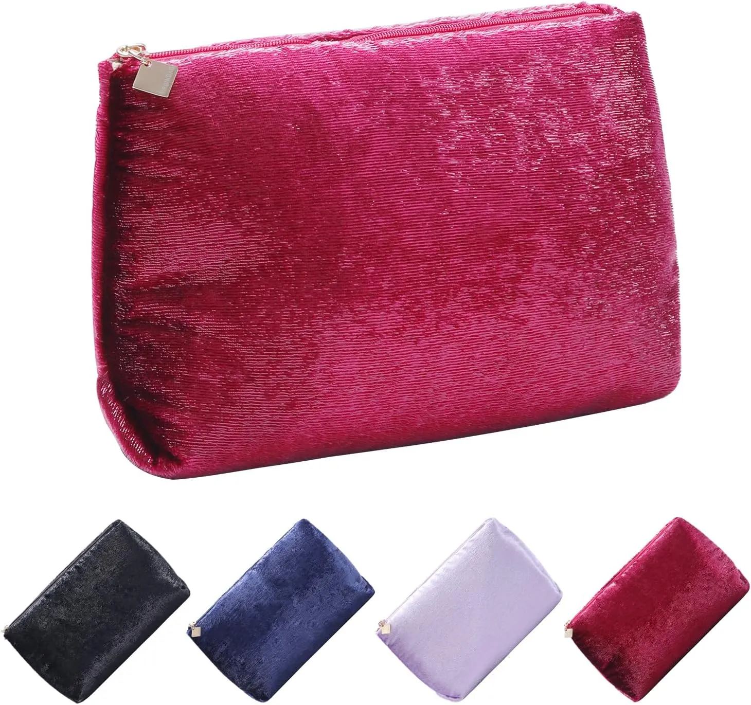 Red Makeup Organizer Bag for Purse，Cosmetic Travel Bag for Women, Make Up Pouch for Travelling