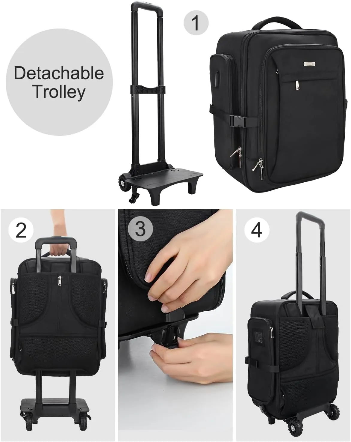 Relavel Rolling Makeup Case with Wheels, Extra Large Travel Makeup Box Organizer