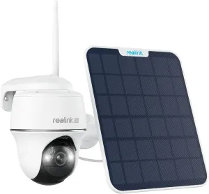 REOLINK First 4K Solar Security Cameras Wireless Outdoor, Argus PT 4K  6W Solar Panel, 360° Pan Tilt, 8MP Color Night Vision, 2.4/5 GHz Wi-Fi, No Monthly Fee, Home Hub Compatible (Renewed)