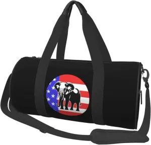 Republican Elephant Mascot Usa Flag Duffel Bag Gym Bag Travel Sports Tote Large Foldable Beach Swim Yoga6