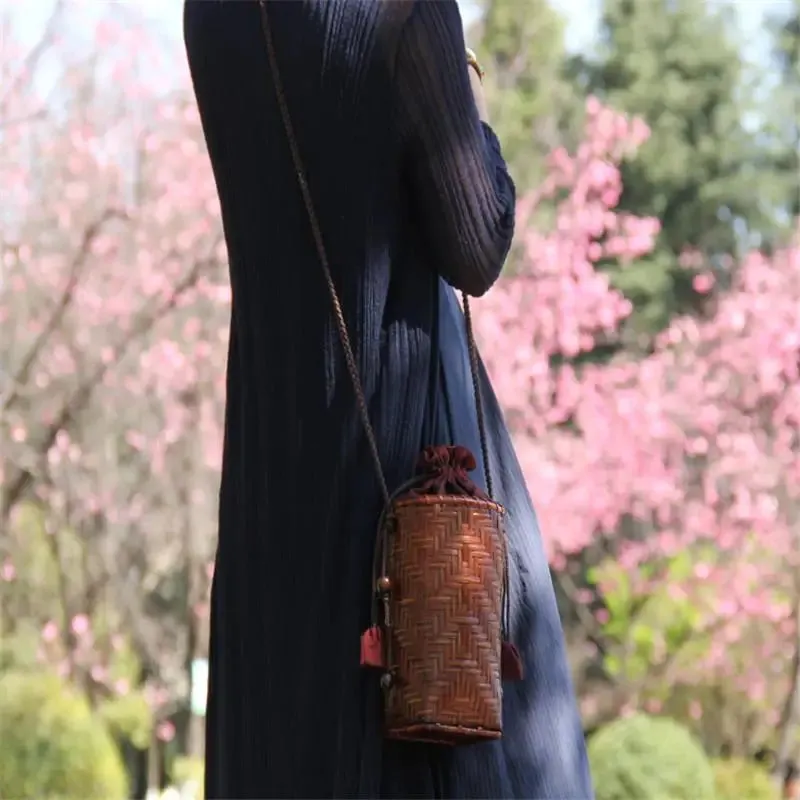 Retro Handmade Mini Natural Bamboo Woven Bag