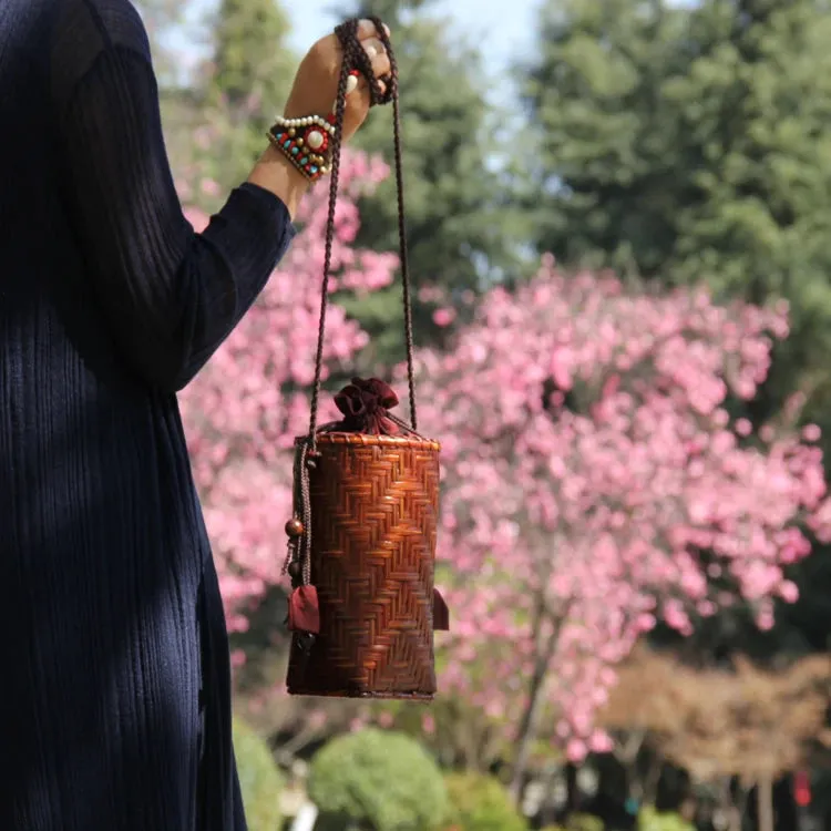 Retro Handmade Mini Natural Bamboo Woven Bag