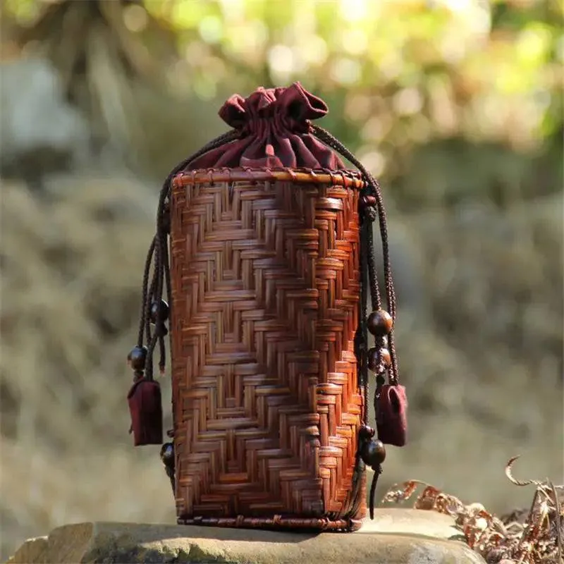 Retro Handmade Mini Natural Bamboo Woven Bag