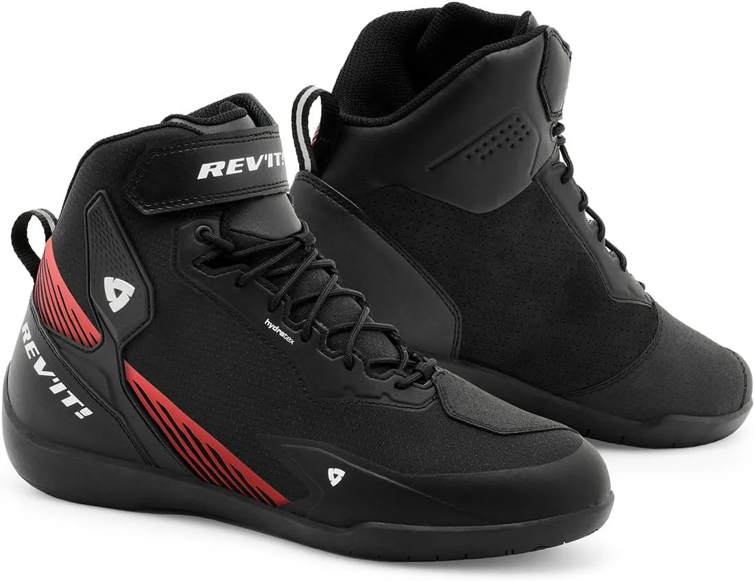 REV'IT! Men's G-Force 2 H2O Urban Sport Motorcycle Shoes (Black/Neon Red - 47)