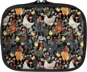 Rnyleeg Travel First Aid Kit Bag for Kids Small First Aid Kit Bag Empty for Home Outdoor Car,Floral Chicken Rooster Print Portable First Aid Kit Bag