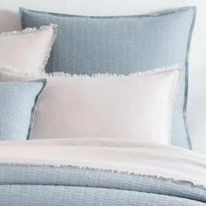 Roark Pewter Blue Matelasse Pillow Sham, Standard Size, Blue Graphic Pattern