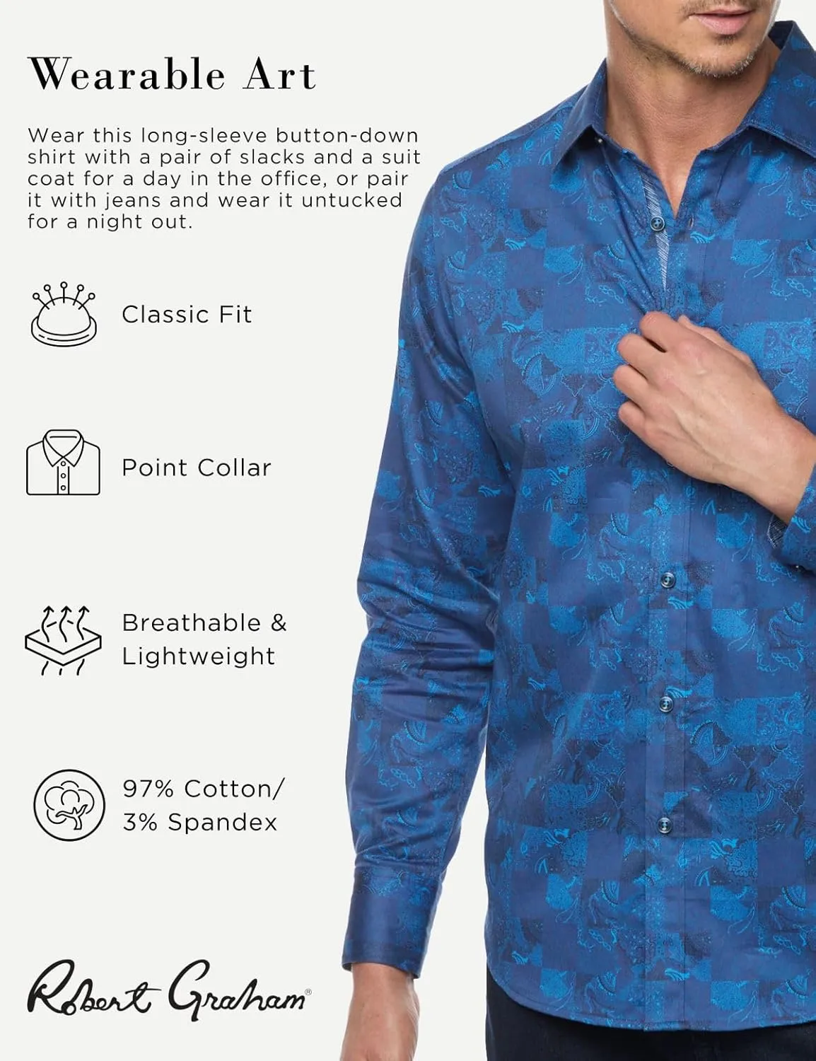 Robert Graham Men's Tourneau Long Sleeve Woven Button Down Shirt