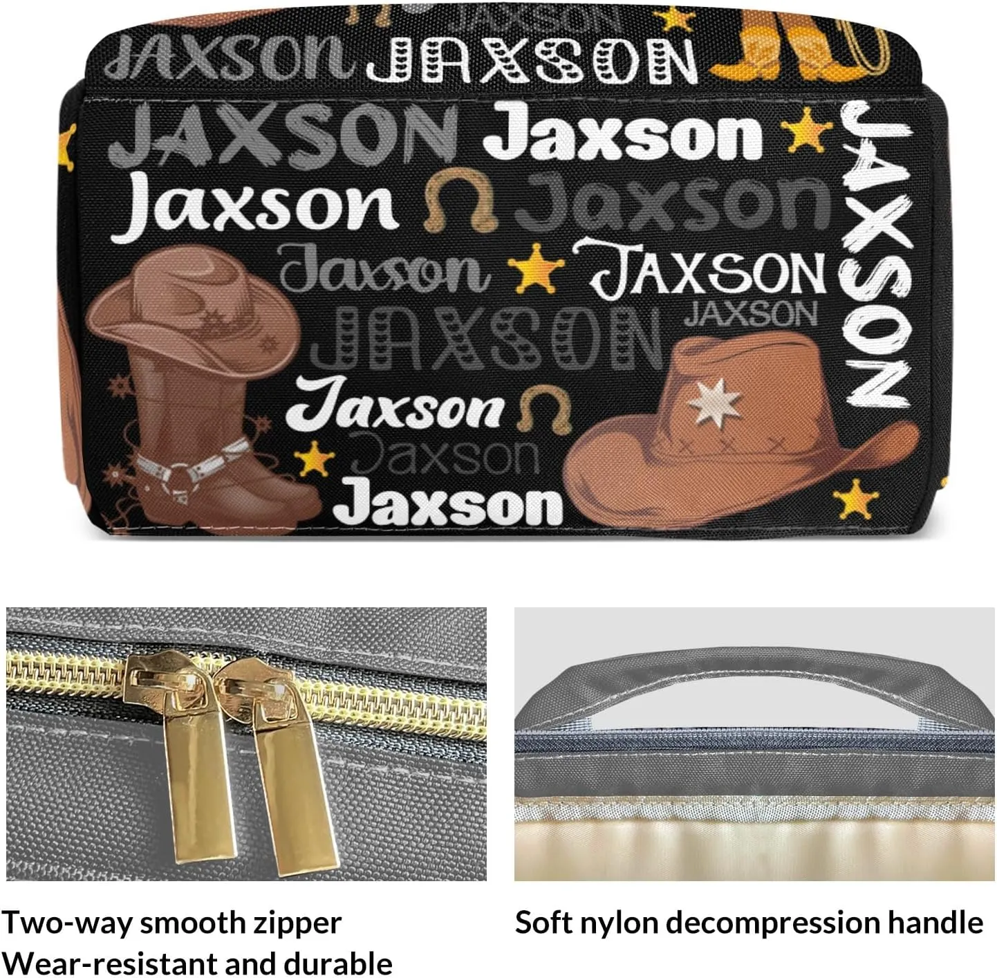 Rodeo Cowboy Black Gray Personalized Large Capacity Diaper Bags,Custom Name Backpack Casual Daypack Bag Nappy Bag Gifts, SFA055SS