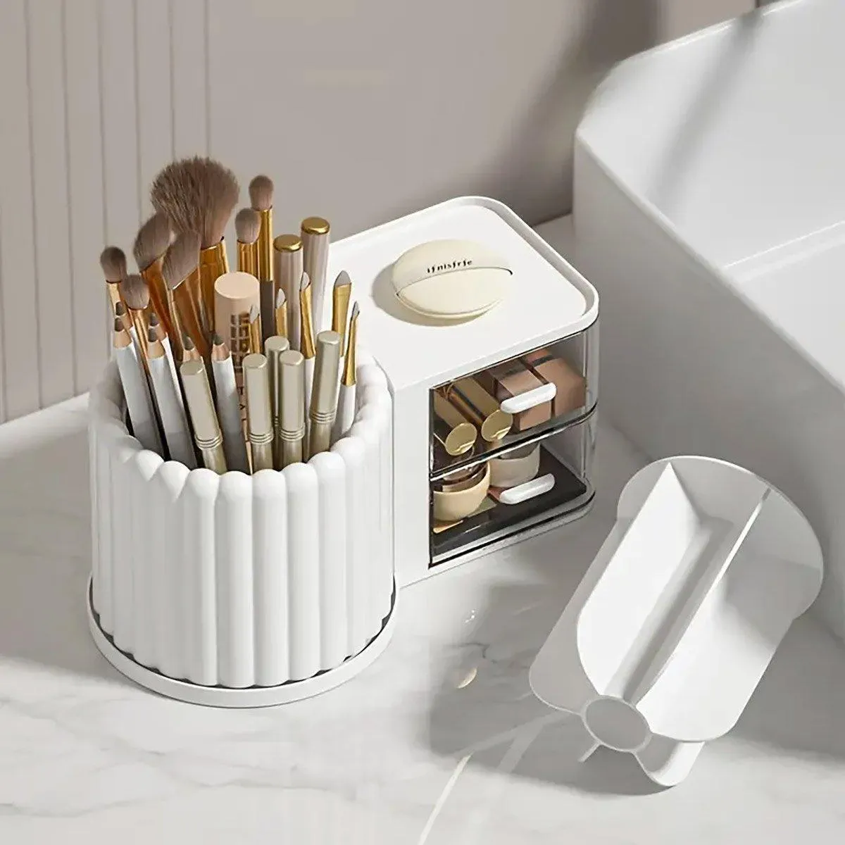 Rotating Cosmetic Pen Holder Dustproof Waterproof Storage Box Sanitary Organizer