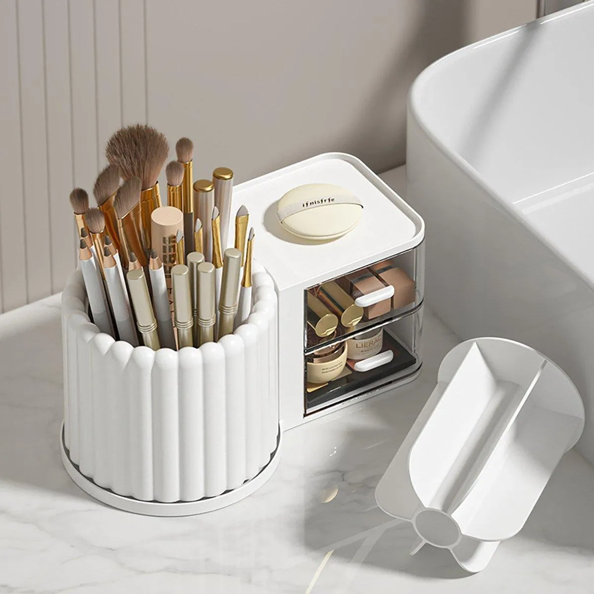 Rotating Cosmetic Pen Holder Dustproof Waterproof Storage Box Sanitary Organizer