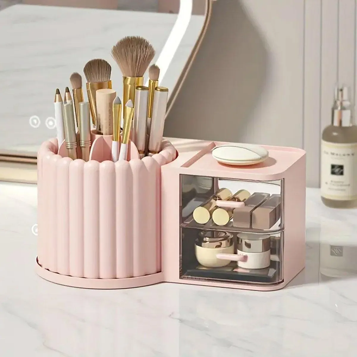 Rotating Cosmetic Pen Holder Dustproof Waterproof Storage Box Sanitary Organizer