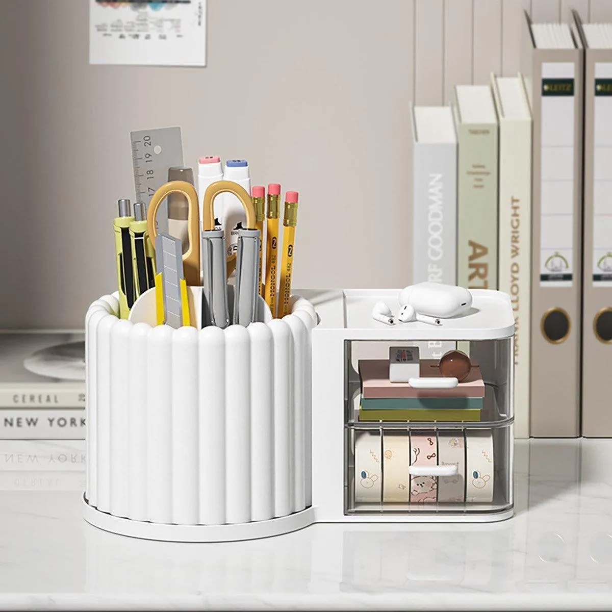Rotating Cosmetic Pen Holder Dustproof Waterproof Storage Box Sanitary Organizer