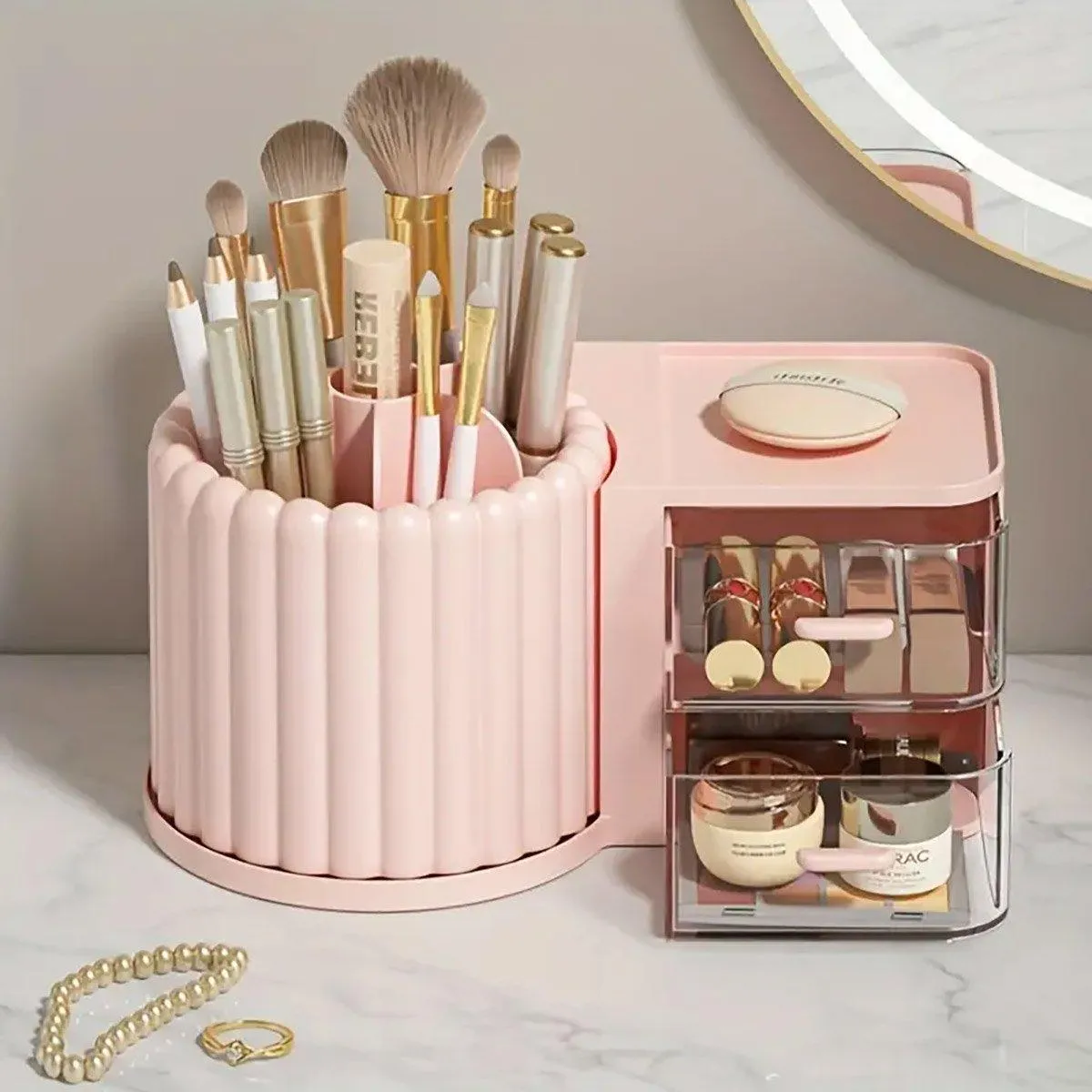 Rotating Cosmetic Pen Holder Dustproof Waterproof Storage Box Sanitary Organizer