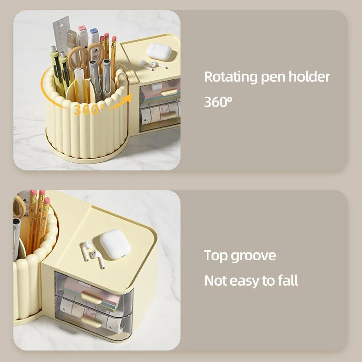 Rotating Cosmetic Pen Holder Dustproof Waterproof Storage Box Sanitary Organizer