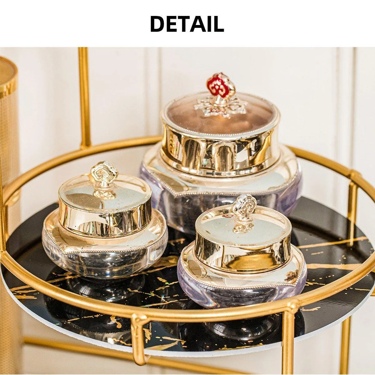 Round Multi-Tier Metal Storage Rack for Bathroom Vanity Kitchen Storage Rack