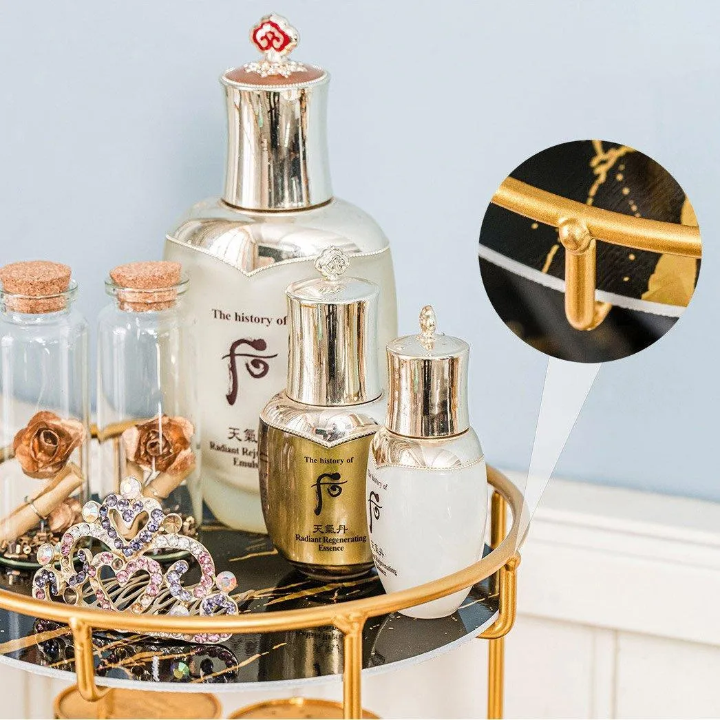 Round Multi-Tier Metal Storage Rack for Bathroom Vanity Kitchen Storage Rack