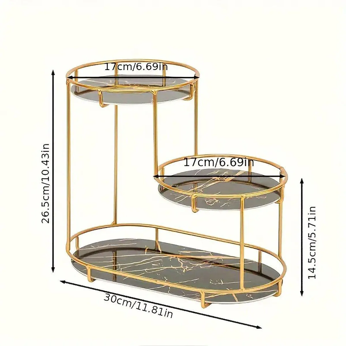 Round Multi-Tier Metal Storage Rack for Bathroom Vanity Kitchen Storage Rack