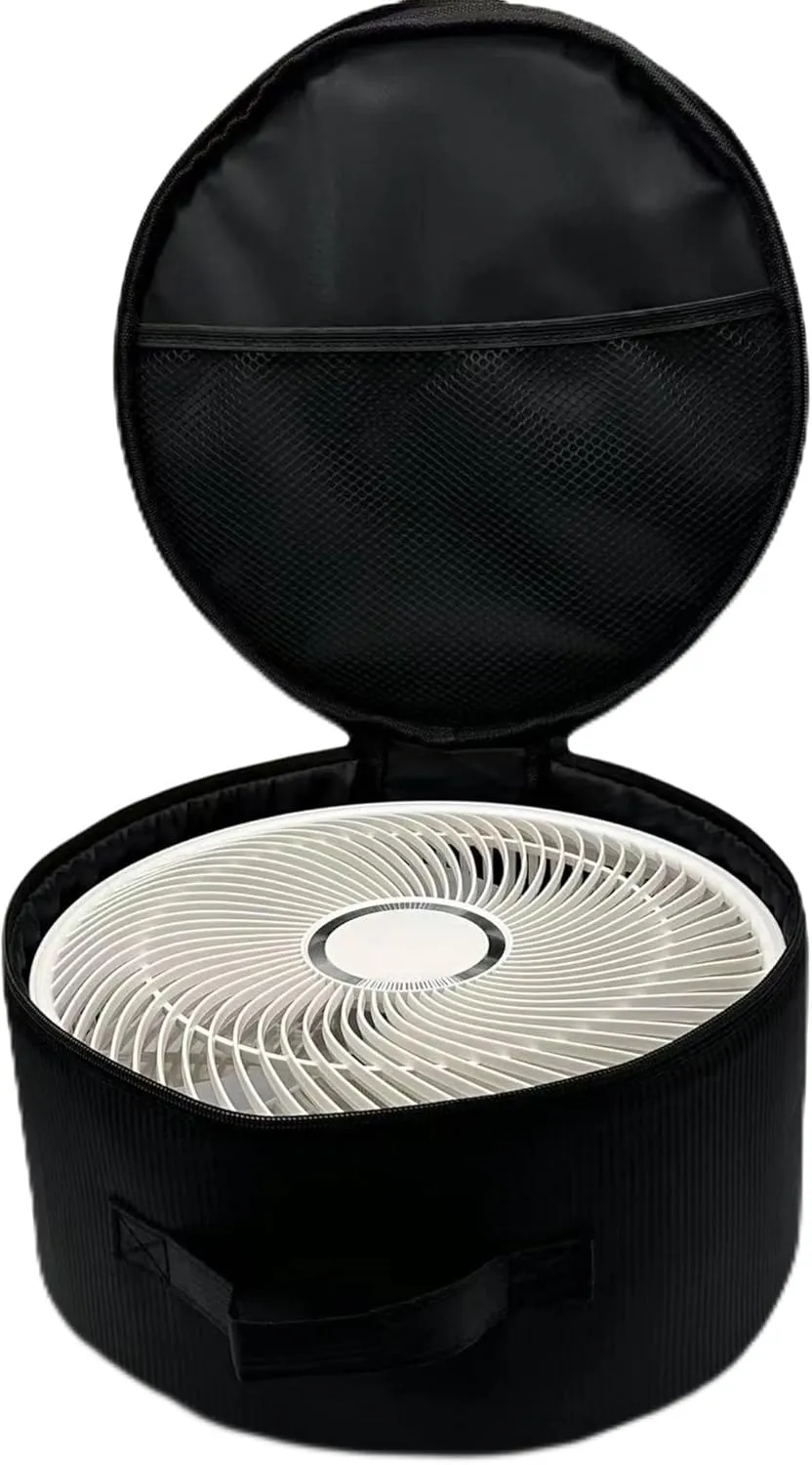 Round Waterproof Beach Storage Bag,Portable Fan Storage Bag Folding Telescopic Fan Hand Bag Case for P9/ P9S/ P10/ P11/ Q7/ N97/N98 Travel Camping 9x5.12inch (Black)