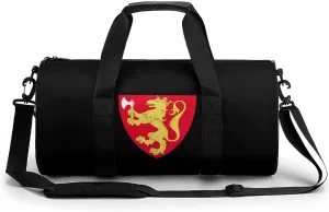 Royal Arms of Norway Gym Bag Sports Duffle Bags for Men Women Travel Swimming Fitness with Shoe And Wet Compartment