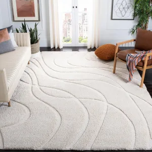 SAFAVIEH Florida Shag Collection Area Rug - 8'6" x 12', Creme & Creme, Non-Shedding & Easy Care, 1.2-inch Thick Ideal for High Traffic Areas in Living Room, Bedroom (SG471-1111)