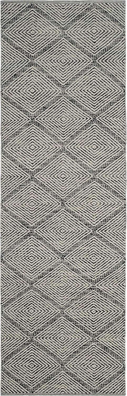SAFAVIEH Montauk Collection Runner Rug - 2'3" x 13', Black, Handmade Cotton, Ideal for High Traffic Areas in Living Room, Bedroom (MTK821D)