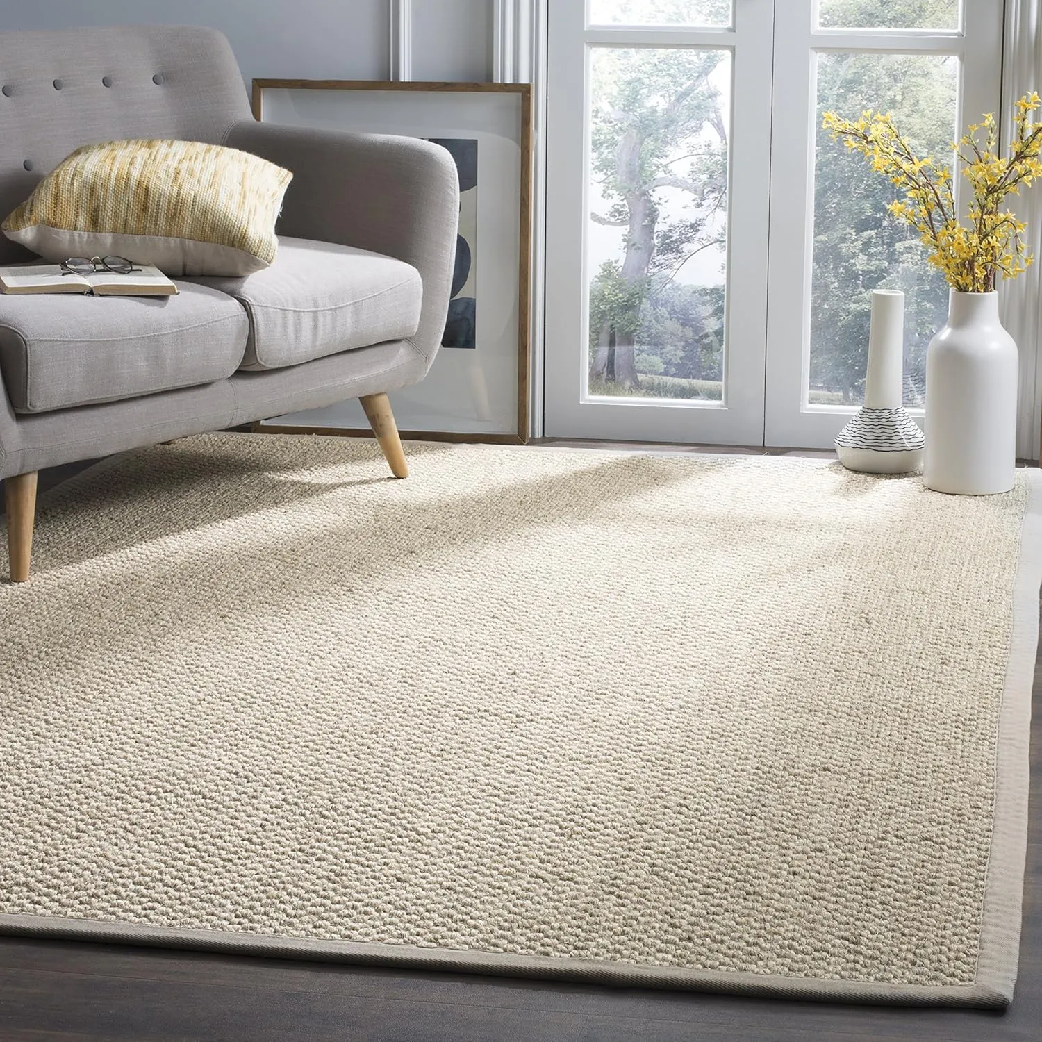 SAFAVIEH Natural Fiber Collection Accent Rug - 3' x 5', Marble, Sisal Design, Easy Care, Ideal for High Traffic Areas in Entryway, Living Room, Bedroom (NF525C)