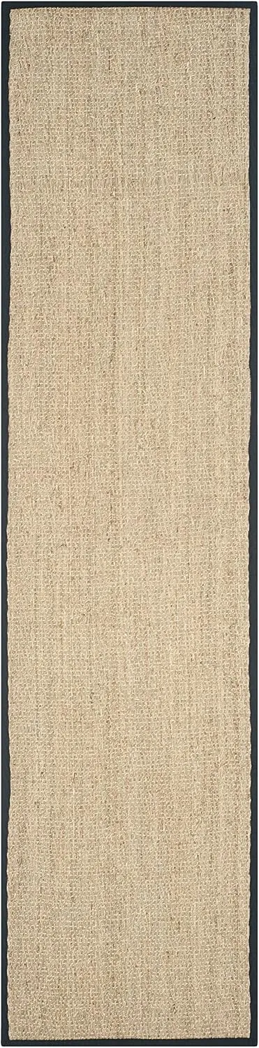 SAFAVIEH Natural Fiber Collection Runner Rug - 2'6" x 6', Natural & Black, Border Herringbone Seagrass Design, Easy Care, Ideal for High Traffic Areas in Living Room, Bedroom (NF115C)