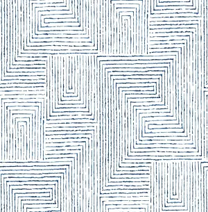 Scott Living 2964-25955 Merritt Geometric Wallpaper, Indigo