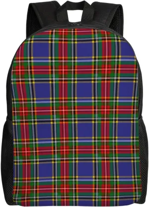Scottish Clan Macbeth Tartan Plaid Minimalist Laptop Backpack – Waterproof Business Travel Bag, Breathable Design, Modern Work & Leisure