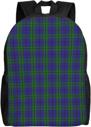 Scottish Clan Strachan Tartan Plaid Minimalist Laptop Backpack – Waterproof Business Travel Bag, Breathable Design, Modern Work & Leisure