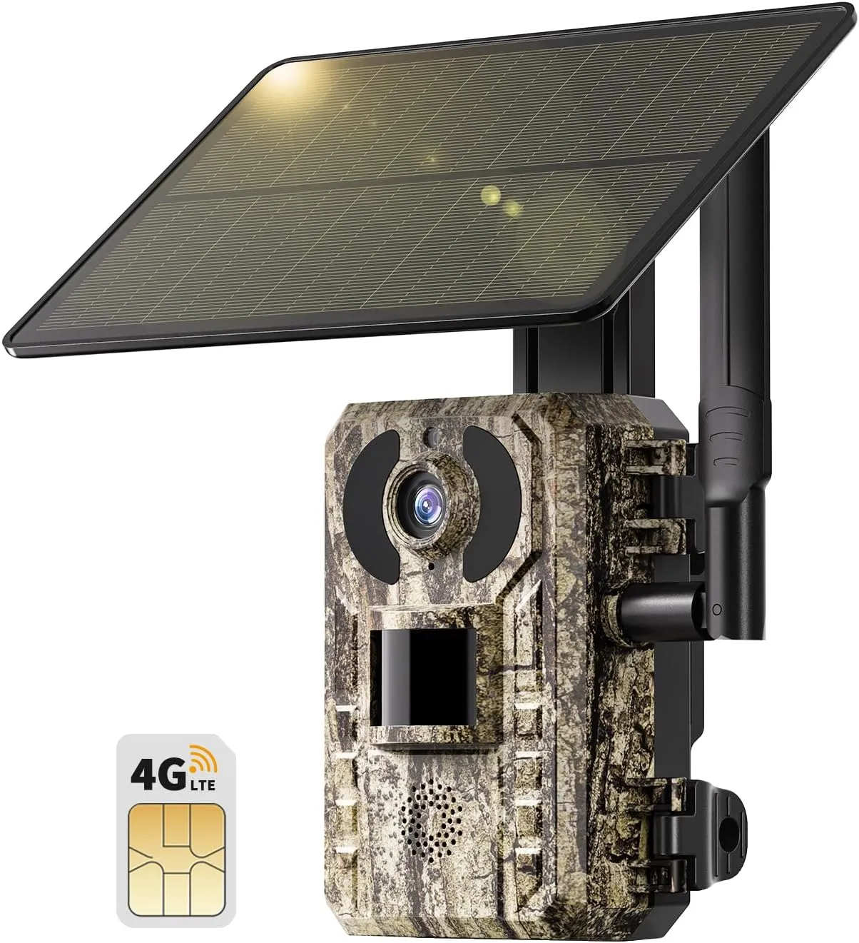 SEHMUA 3rd Cellular Trail Cameras with Live Streaming, Built-in 4G LTE SIM Card, Solar Powered Game/Deer Cam, Remote Phone Access, Motion Activated, 0.2s Trigger Time, Low Light Night Vision (1pack)