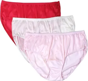 Shadowline Women's Hidden Elastic Nylon Hipster Panty 3-Pack