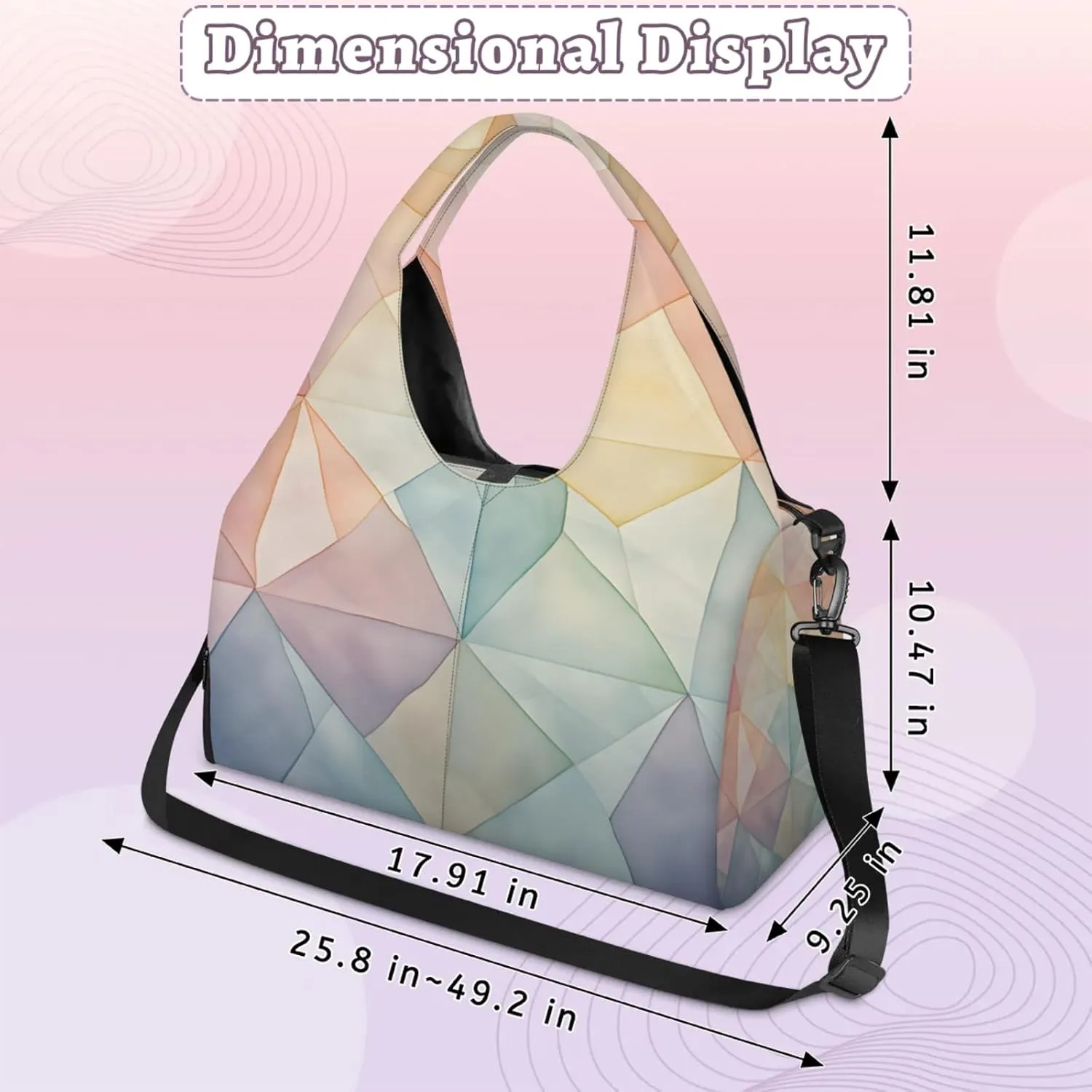 Shapes Papers Wall Gym Bag Yoga Mat Tote for Women with Shoes Compartment Lightweight Duffle Travel Carrier Wet Dry Storage Pockets Adjustable Pilates Mats Shoulder Bags for Sport Swim