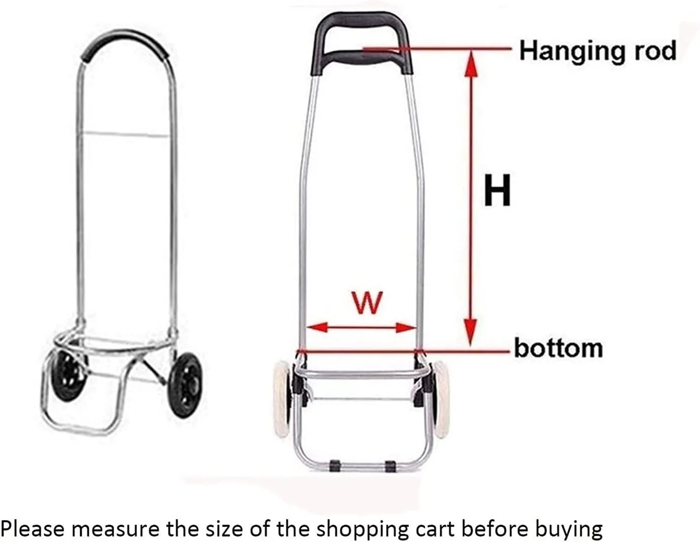 Shopping Cart Replacement Trolley, Waterproof Spare Storage Bag with Side and Front Pockets - 48L