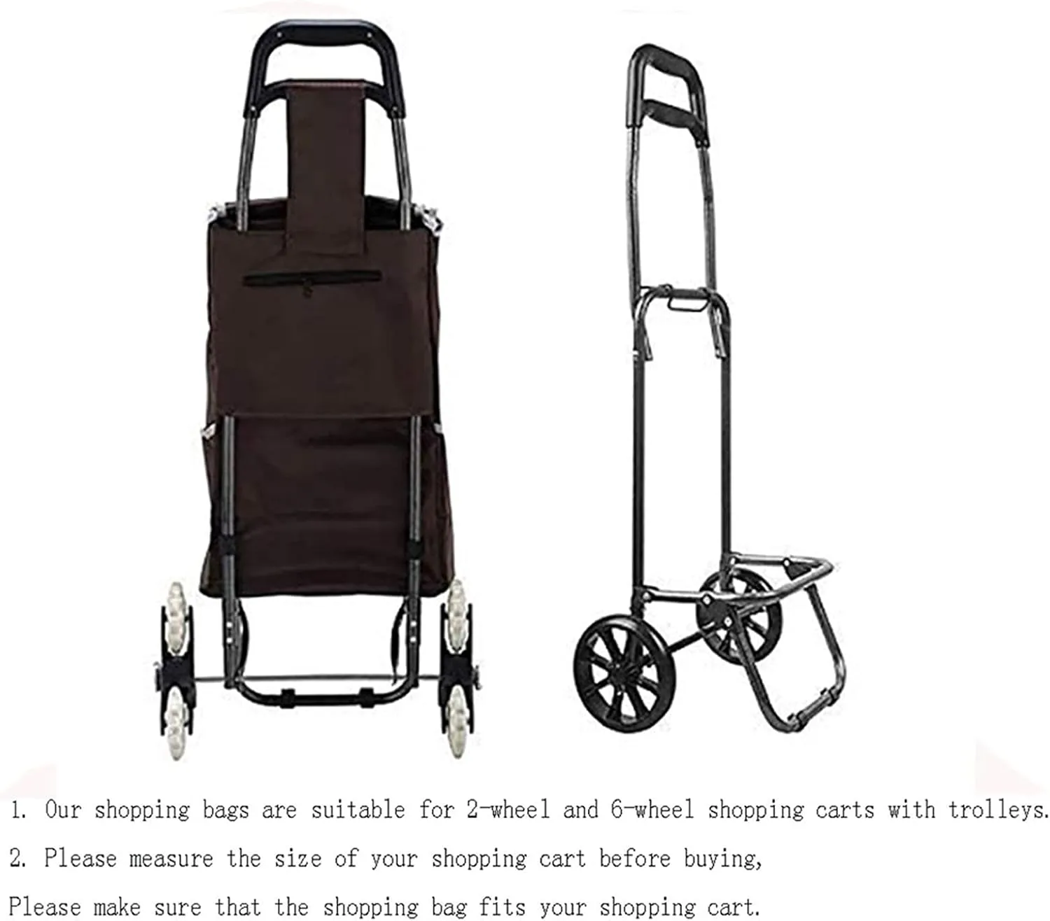 Shopping Cart Replacement Trolley, Waterproof Spare Storage Bag with Side and Front Pockets - 48L