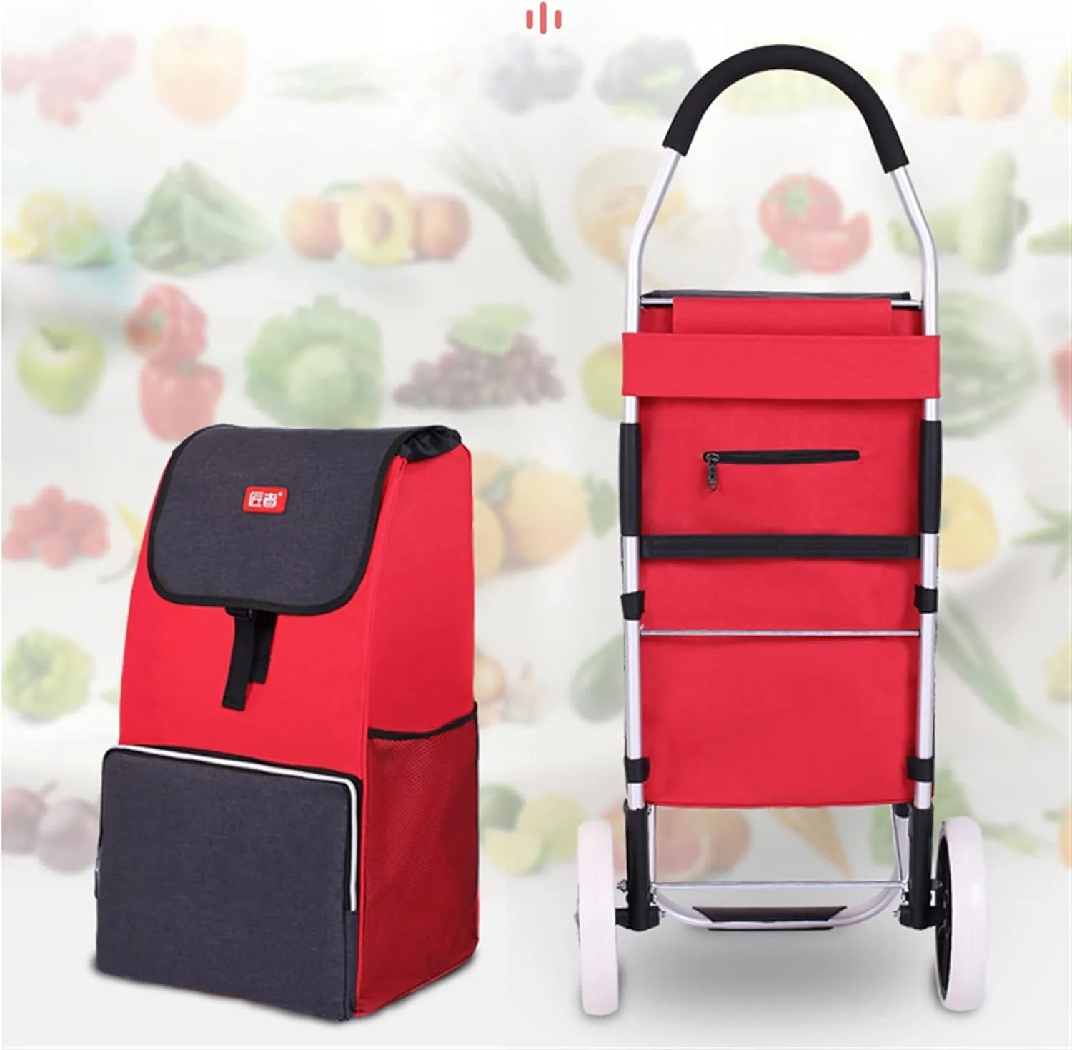 Shopping Cart Replacement Trolley, Waterproof Spare Storage Bag with Side and Front Pockets - 48L