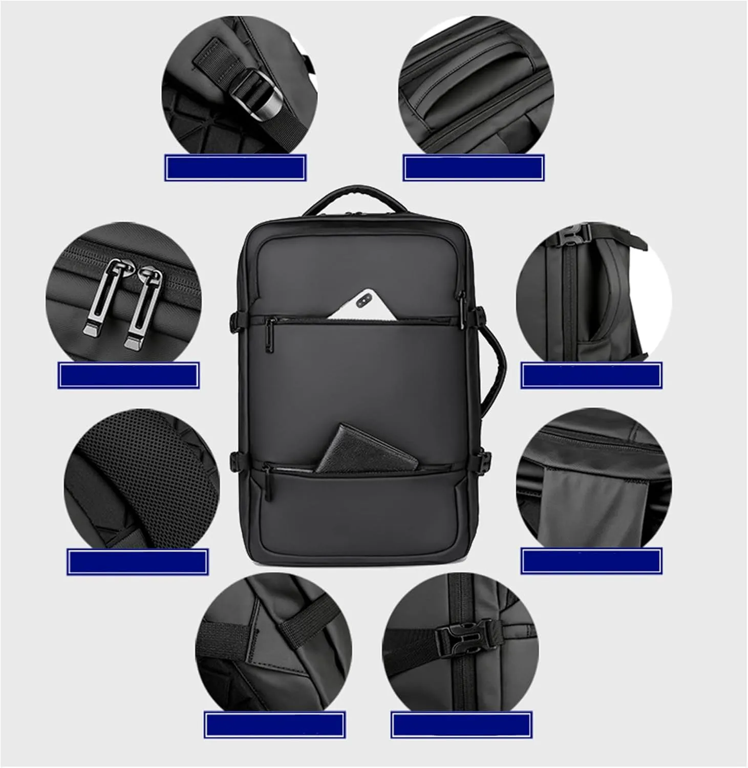 Shoulder backpack business computer duffel bag Black 46 * 30 * 16cm
