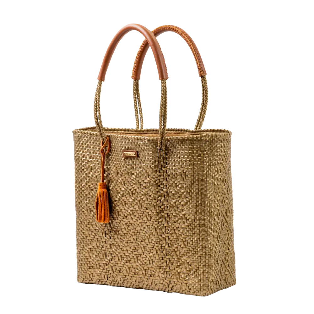 Shoulder Tote Multi-Diamond Gold