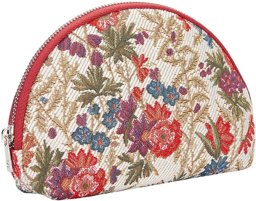 Signare Tapestry Cosmetic Bag Toiletry Makeup Bag for Women With Flower Meadow Design (COSM-FLMD)