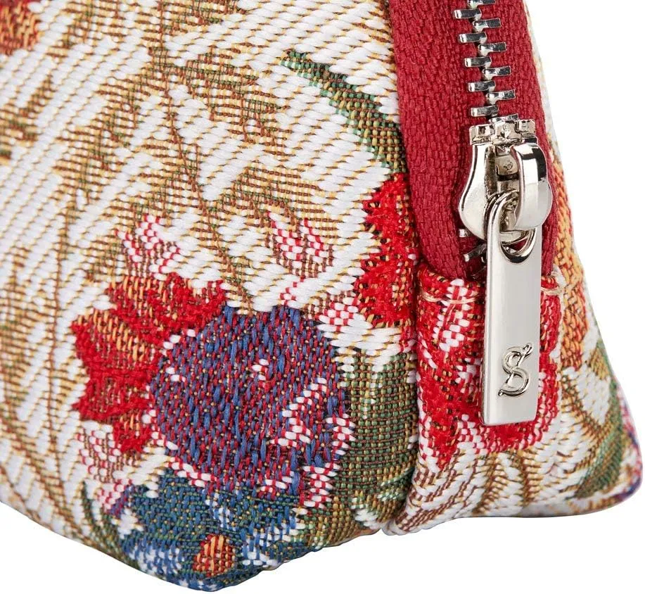Signare Tapestry Cosmetic Bag Toiletry Makeup Bag for Women With Flower Meadow Design (COSM-FLMD)