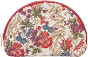 Signare Tapestry Cosmetic Bag Toiletry Makeup Bag for Women With Flower Meadow Design (COSM-FLMD)